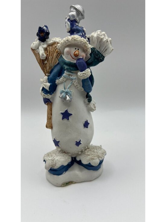 Greenbrier International Other - Frosty Themed Snowman Holiday Figurine With Stars & Bird Design